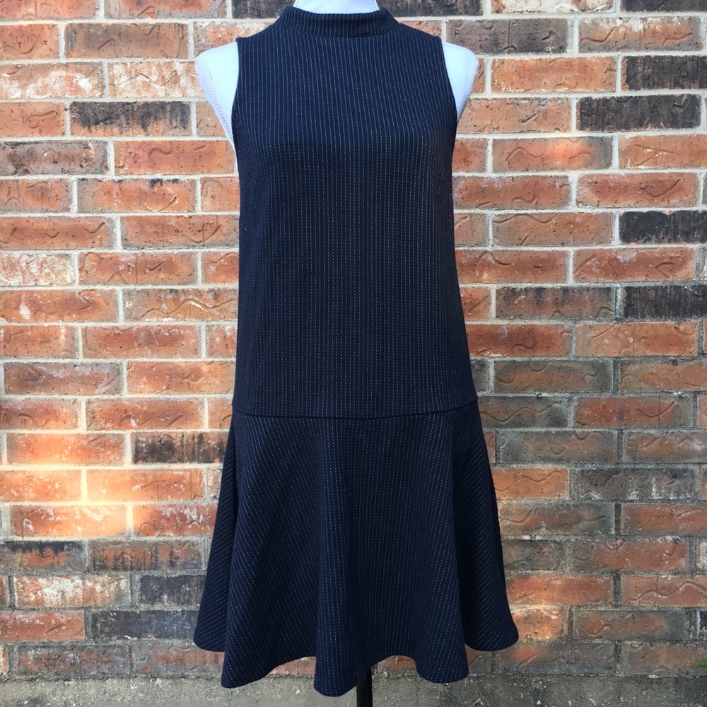 LOFT sleeveless mock neck, drop waist dress